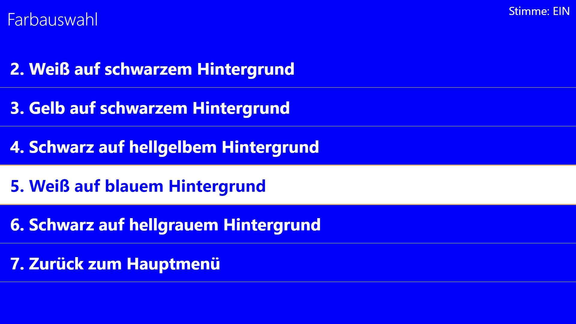 Weiß auf blauem Hintergrund